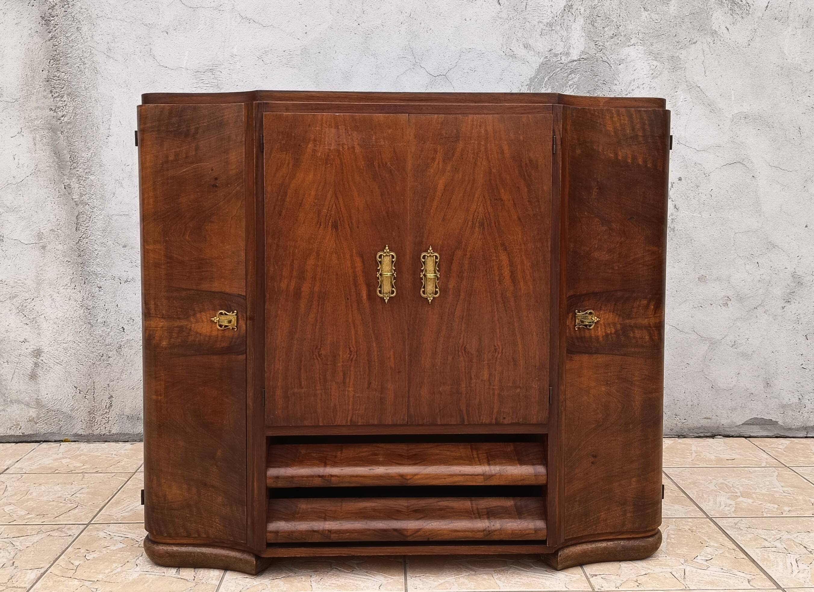 Art Deco walnut burl buffet