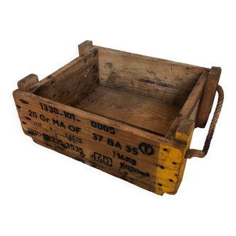 Ammunition boxes reinforced wooden vintage storage #a121
