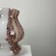 Pair of table lamps in white and brown glass in the shape of a mushroom by Doria Leuchten, 1970.