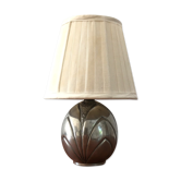 Art Deco pewter lamp by René Delavan