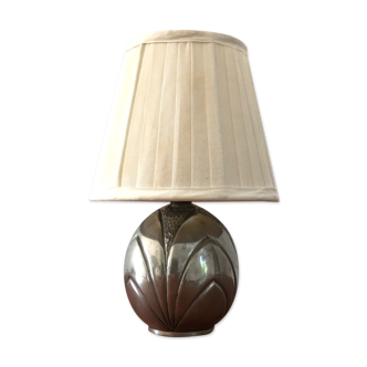 Art Deco pewter lamp by René Delavan