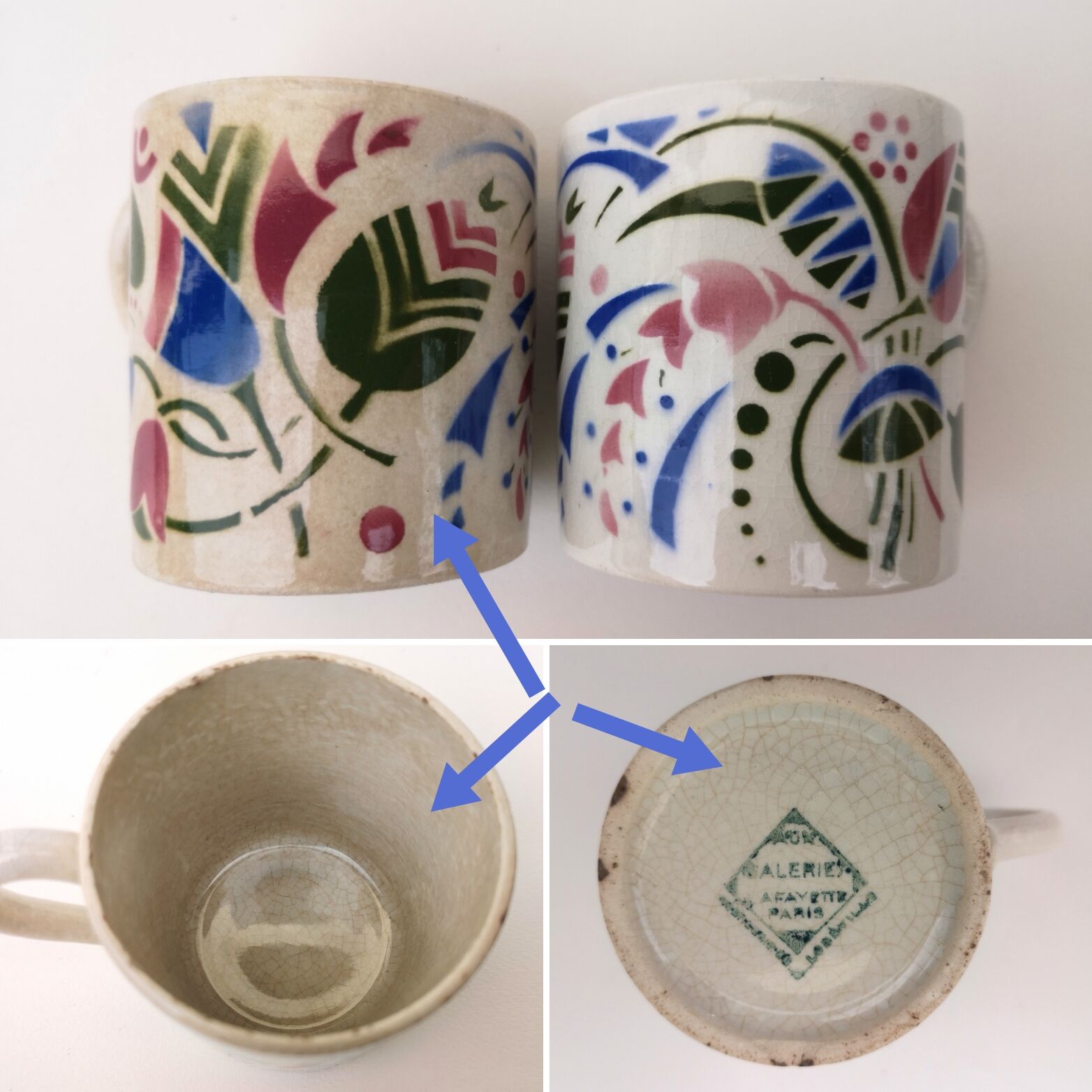 Art Deco coffee cups Galeries Lafayette