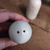 Vintage French salt and pepper shakers, in marble