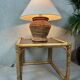 Vintage side table – bamboo and glass