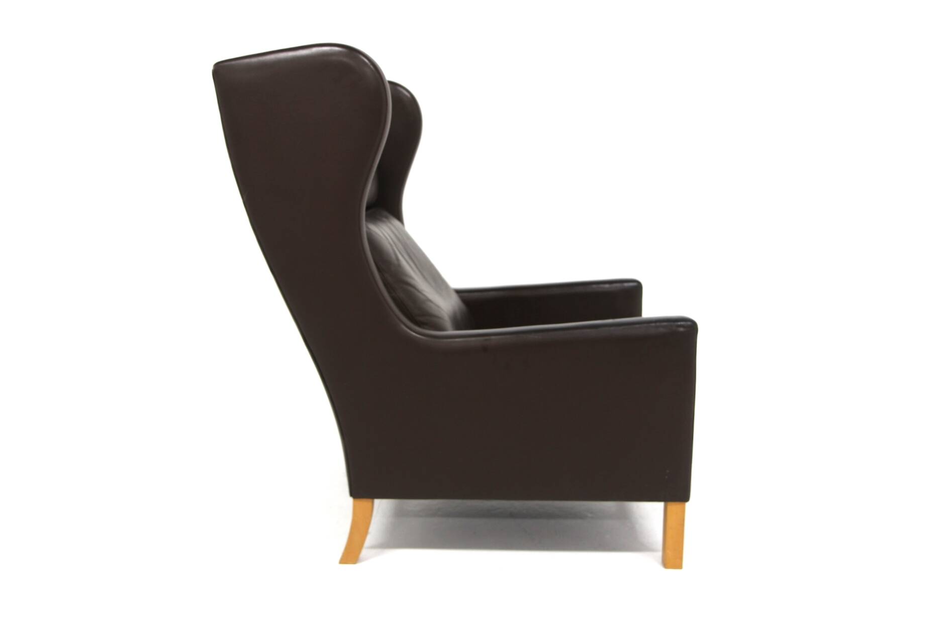 Fauteuil scandinave en cuir, Danemark, 1960