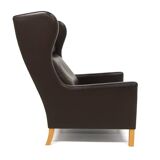 Fauteuil scandinave en cuir, Danemark, 1960