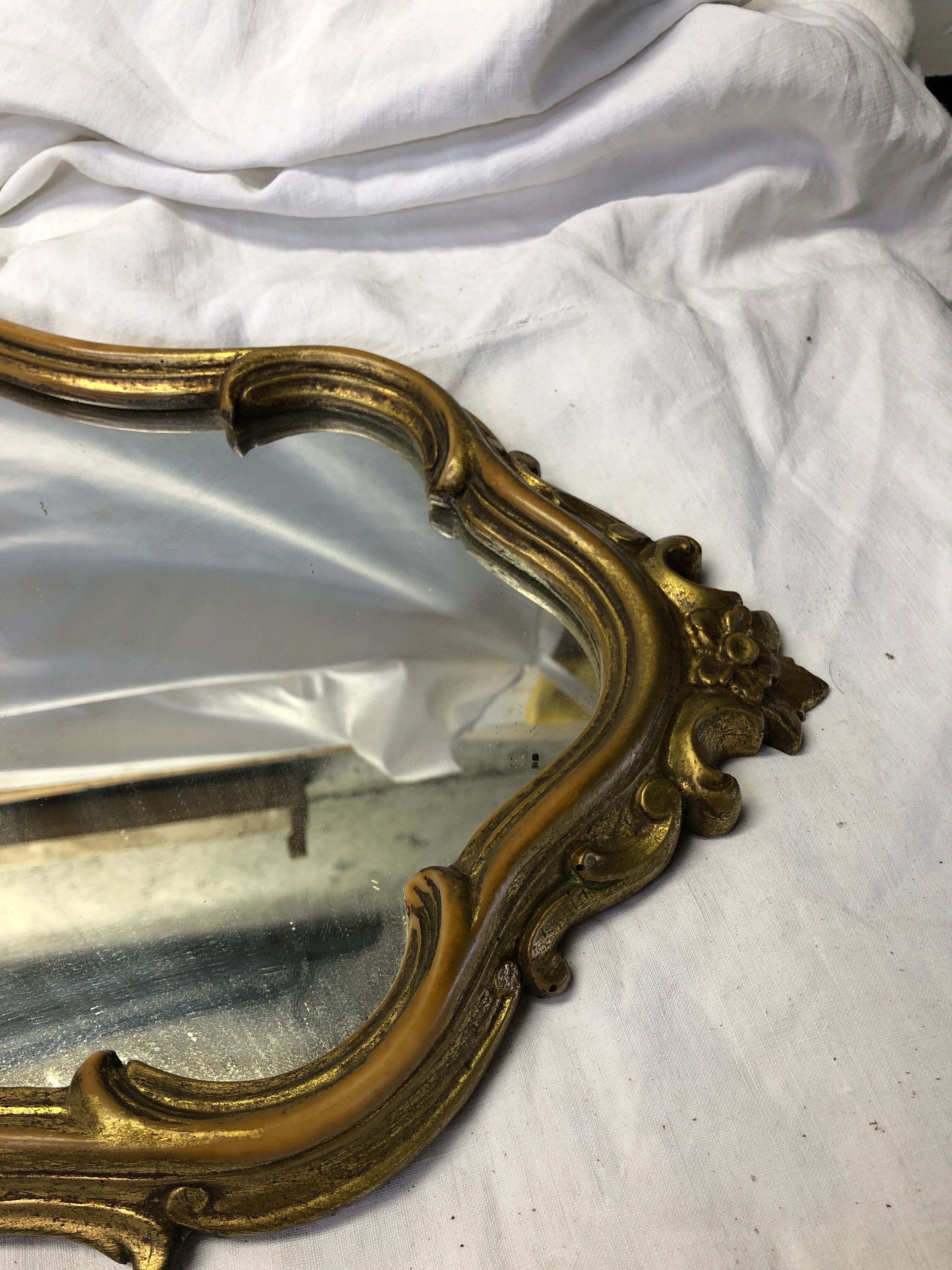 Miroir bois doré vintage 40x70cm