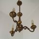 Art Nouveau bronze chandelier with 3 lights, France