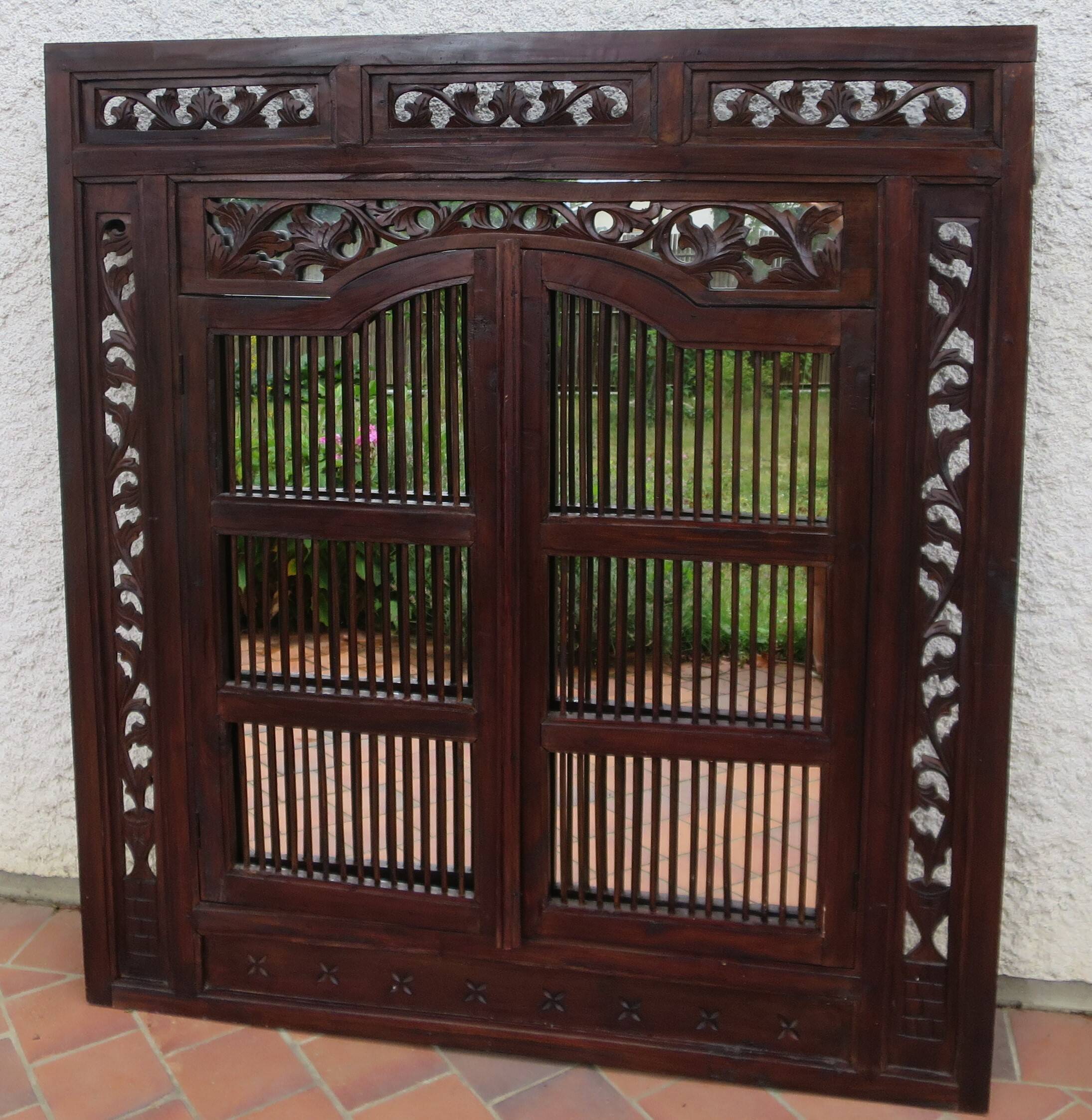 Large Indonesian shutter window mirror 120 x 130