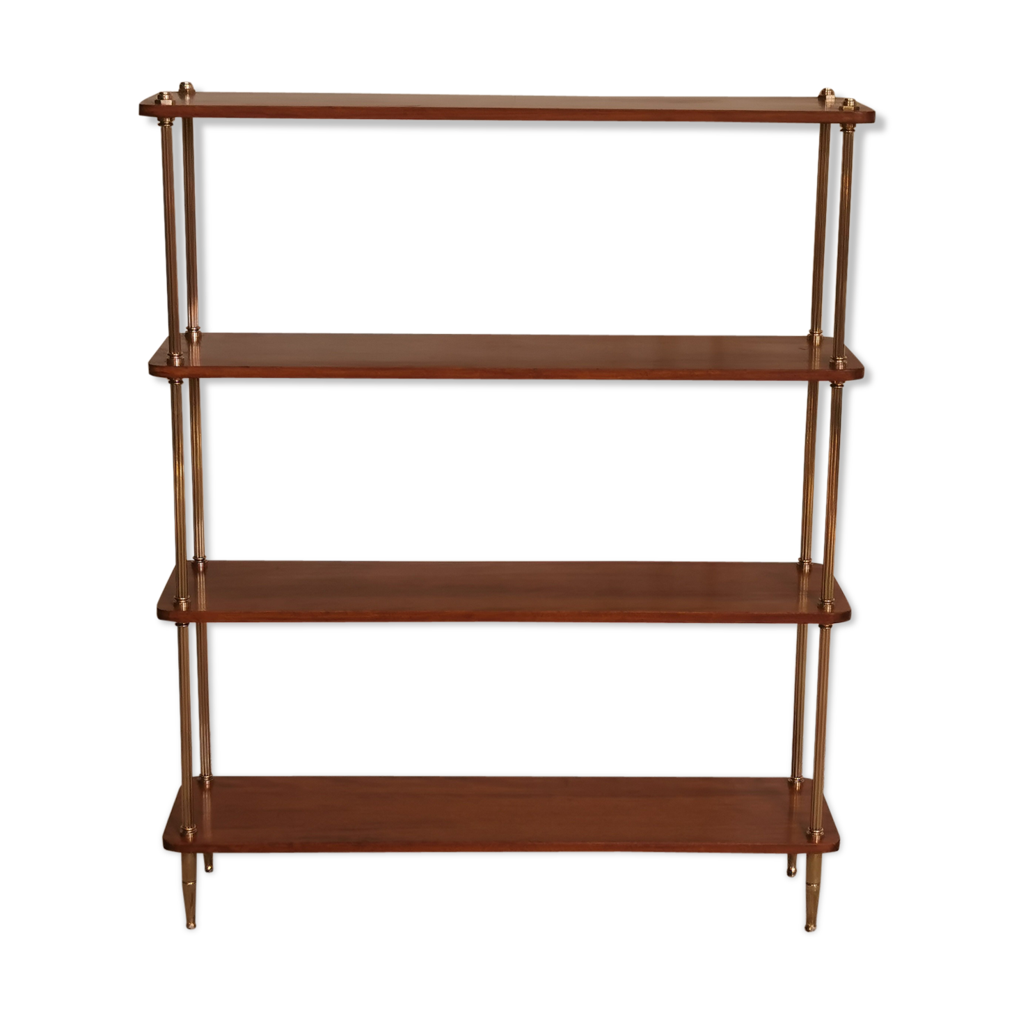 Shelf in brass and teak