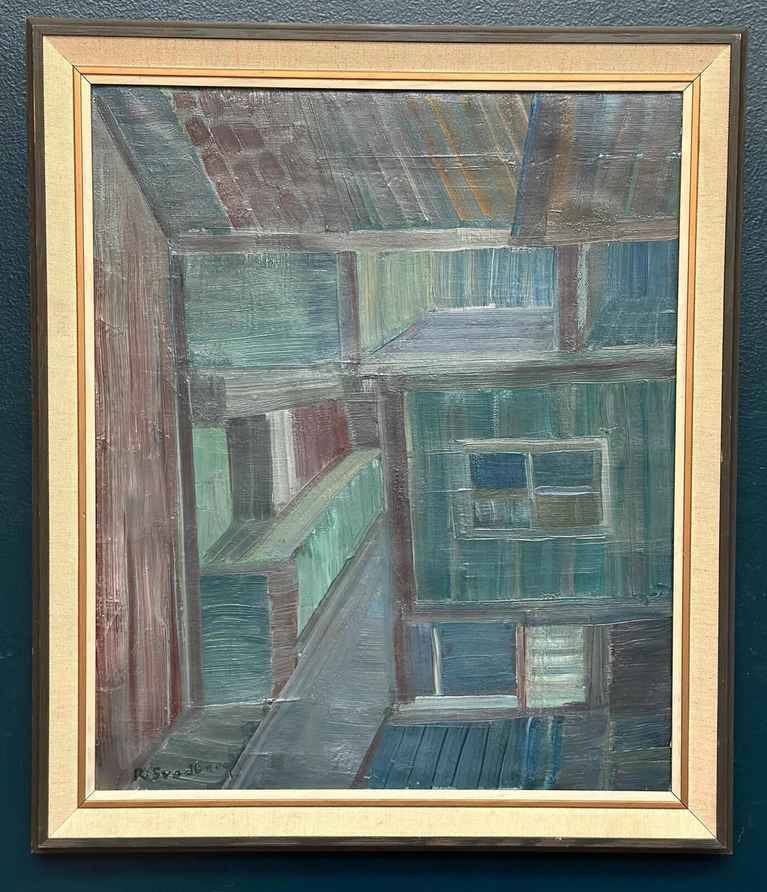 Swedish Mid‑Century Oil on Panel – by Ragnar Svedberg – Exterior