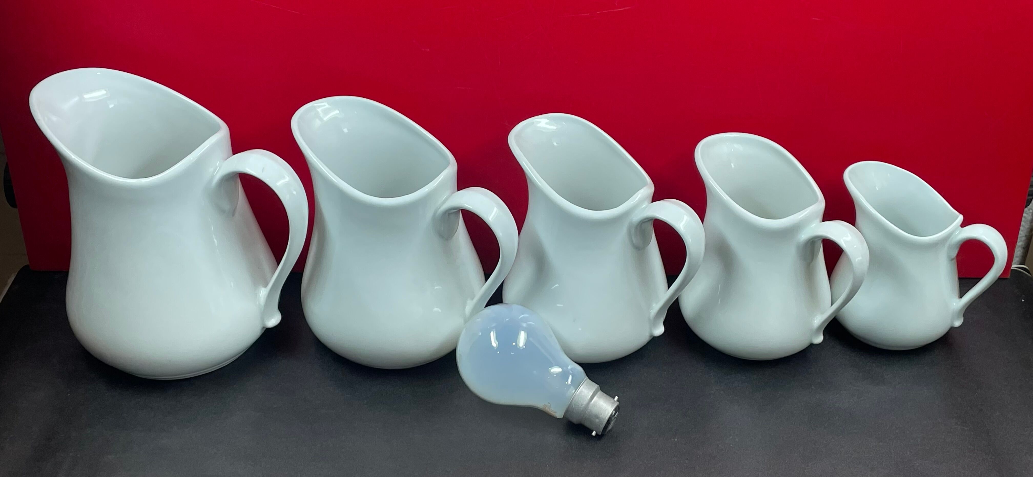 Series of 5 white milk jars cosy & trendy, guest room