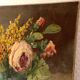 Petite huile sur panneau XXème, Chrysanthèmes