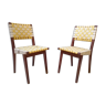 Pair of vintage 70s yellow and white chairs