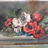 Tableaux ancien anémone mesure 61x46
