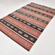 Light Red & Dark Brown Striped Kilim Rug, 168x264Cm