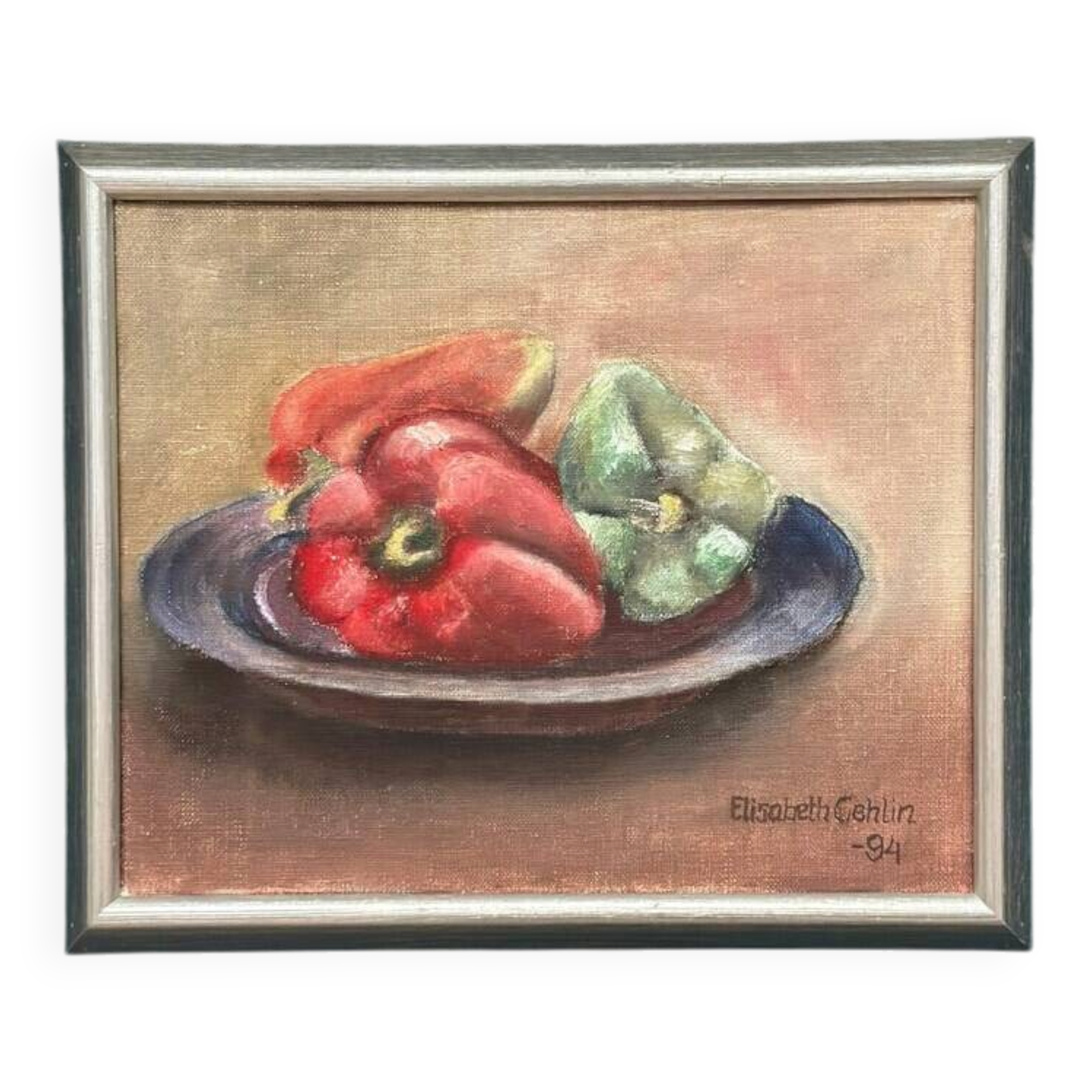 Original Swedish Oil on Canvas – "Still Life" by Elisabeth Gehlin 94 – Signed – Vintage and Framed – 31 × 26 cm (12.2" × 10.2")