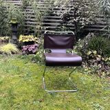 Leather designer chair - Biscia model - Pascal Mourgue
