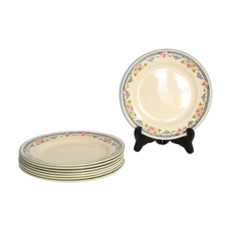 Set of 8 saint Amandinoise dessert plates