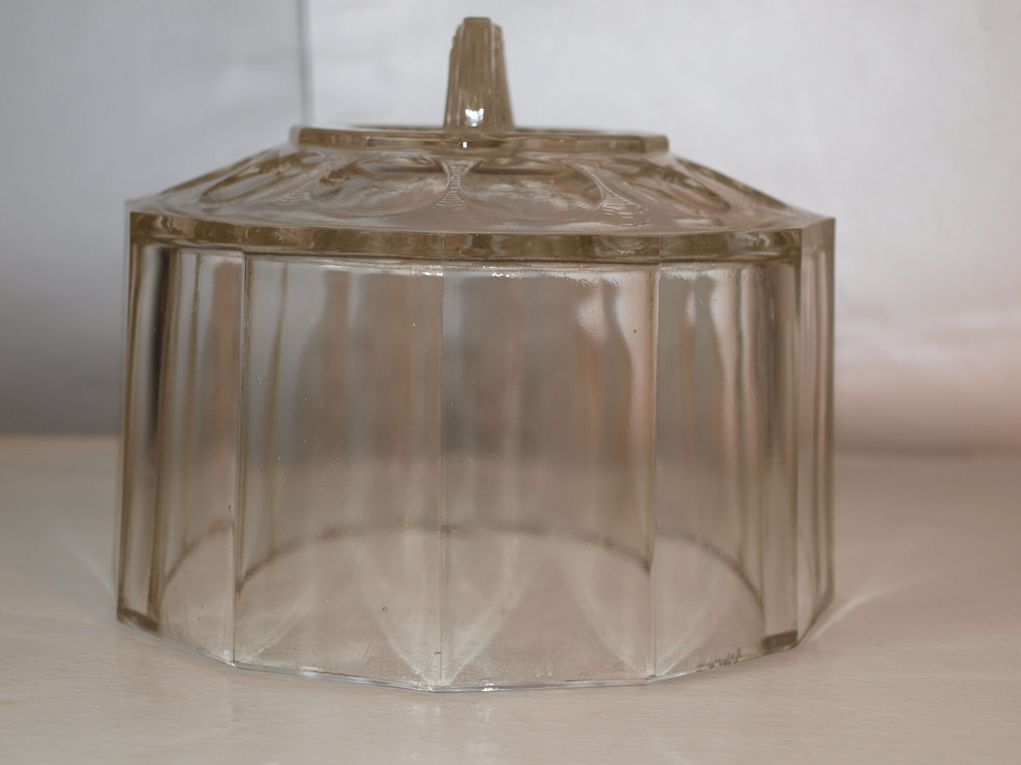 Cloche verre et plateau, art deco des années 30