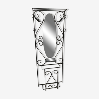 Coat rack art-deco wrought iron cloakroom