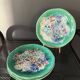 Flamed ceramic plates