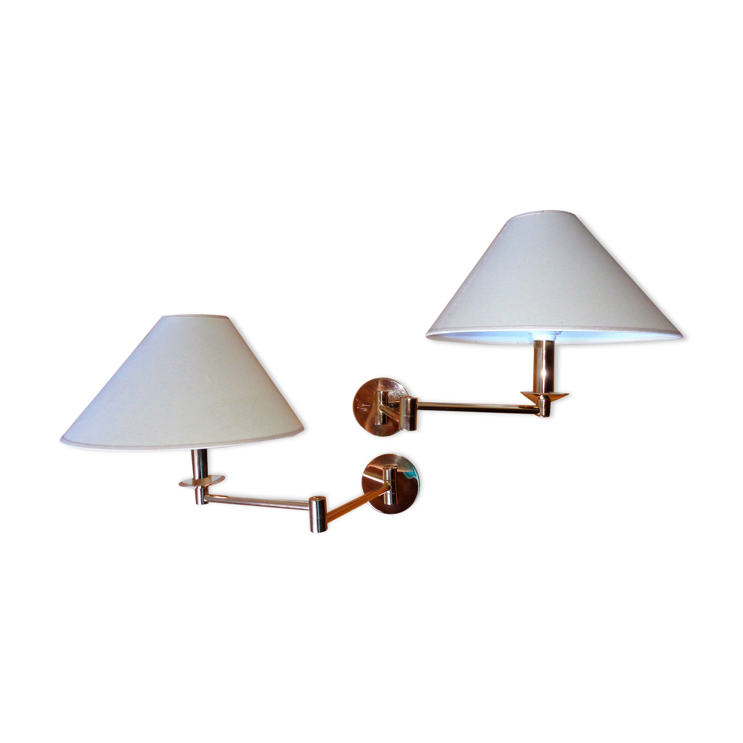 Set of two vintage chic brass arms appliques