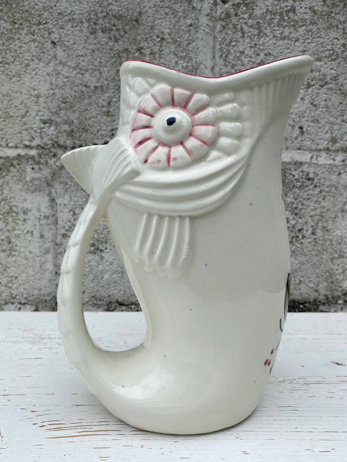 Vase Poisson en céramique Vintage