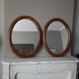 Pair of antique oval mirrors