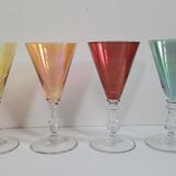 Set 4 colored wine glasses