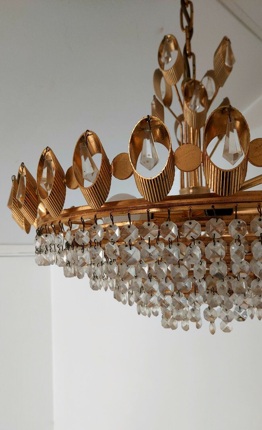 Palwa Chandelier (Palme & Walter) – Gold-plated brass & real cree