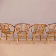 Ensemble table et chaises en rotin