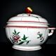Antique hand-painted earthenware tureen from Vieux Strasbourg Sarreguemines