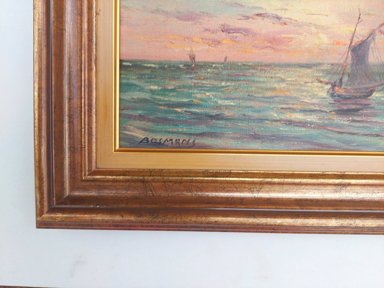 Tableau vue mer. Excellent état.