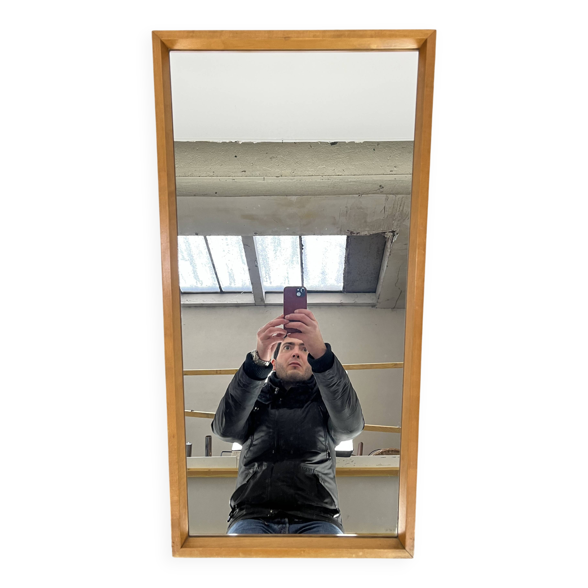 60s trapezoid mirror Scandinavian style 82 x 45 cm