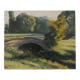Vieux pont en briques en Normandie - Peinture à l'huile signée