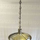 Art deco pendant light in metal, opaline and mercury glass by curtis lighting - 1920s/30s