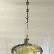 Art deco pendant light in metal, opaline and mercury glass by curtis lighting - 1920s/30s