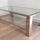 Chrome modernist coffee table. French work. Around 1970.