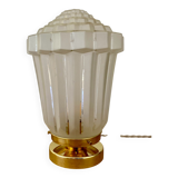 Lampe à poser globe vintage art déco en verre dépoli