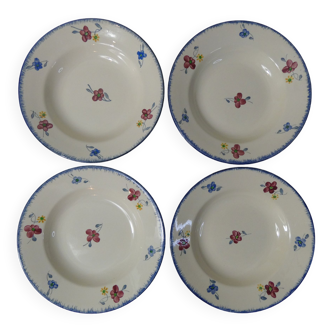 Digoin Sarreguemines 4 flat plates Mary Lou