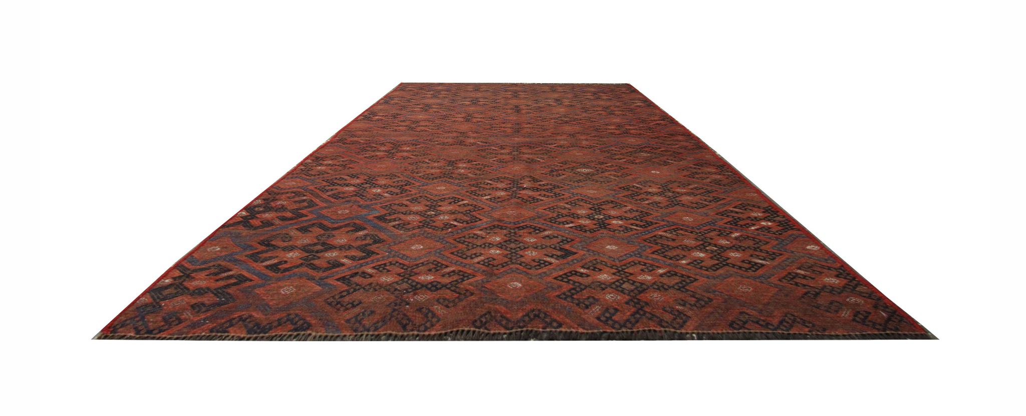 Antique Sumakh Kilim Rug, 1920s Tribal Wool Flatweave Carpet 178 x 118 cm