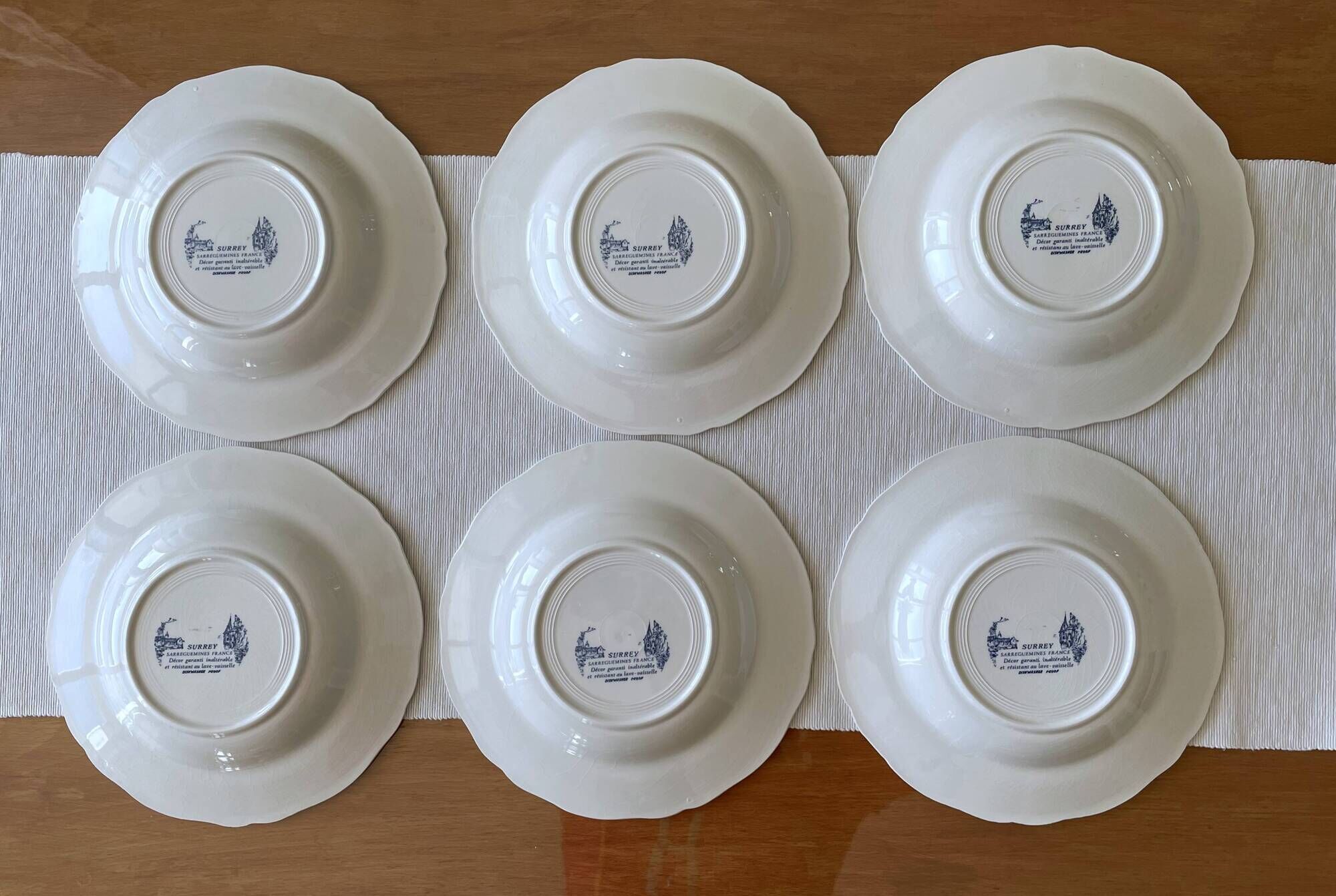 6 antique deep plates in Sarreguemines earthenware