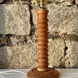 Turned wooden lamp base
