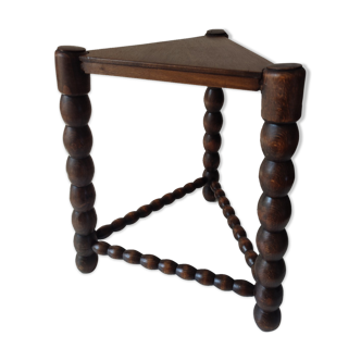 Wood tripod sofa end