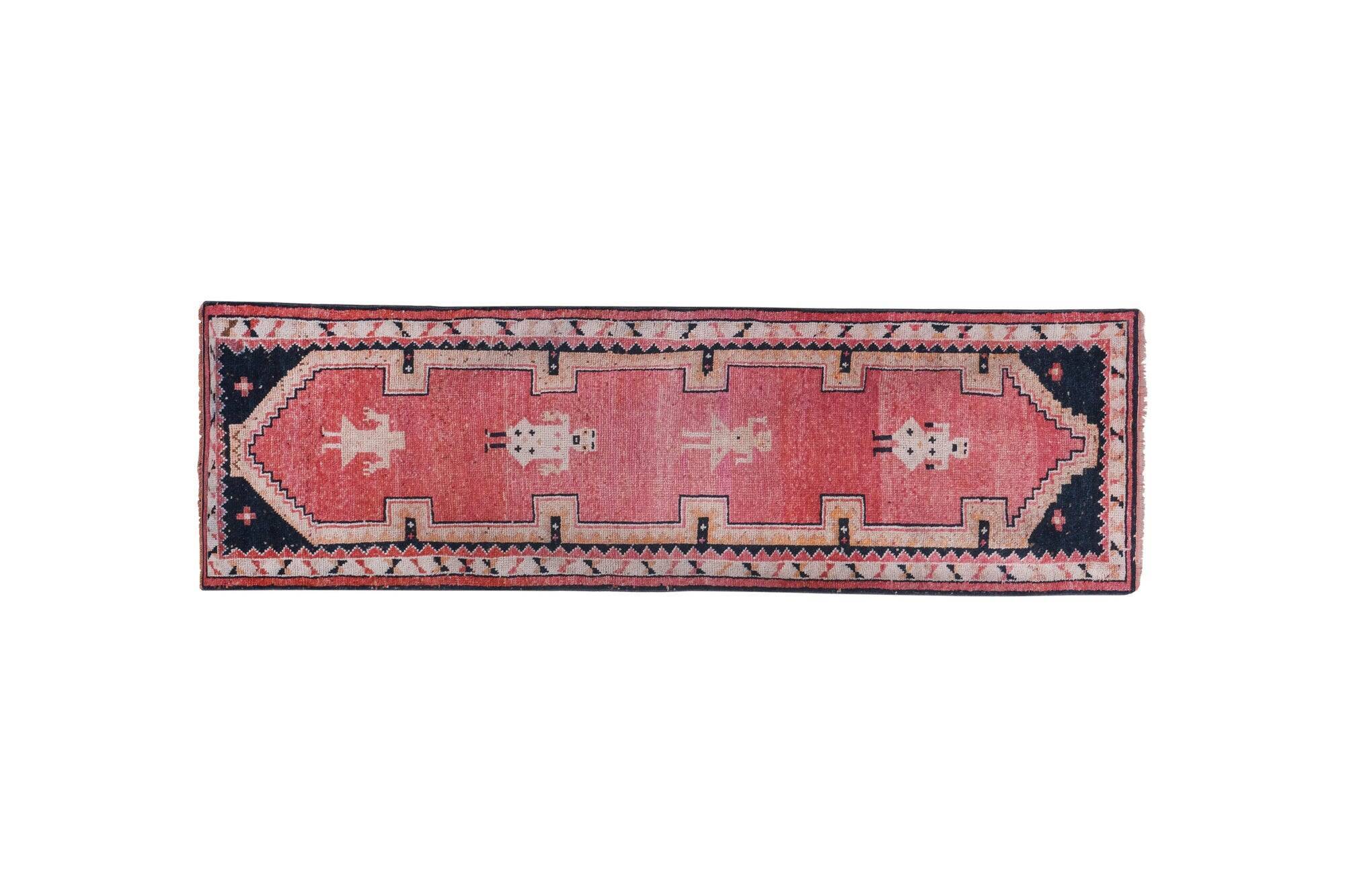 Vintage Turkish hallway rug 97x305 cm