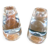 Glass tapered candle holders