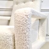 Fauteuil vintage en laine bouclée