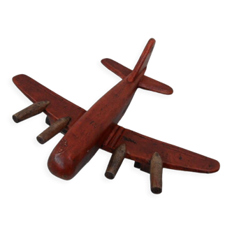 Avion jouet en bois vintage