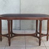 Art Deco stool bench in inlaid walnut